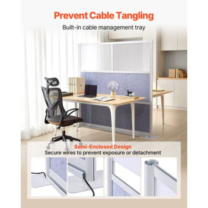 Kontorsavdelare Sekretesspanel, 1-pack, 1778 x 1778 mm Modulär Väggrumsavdelare, PET Arbetsstation Båsavdelare med Frostade Fönster, Fristående Sekretesspanel för Kontorsbibliotek |  EU