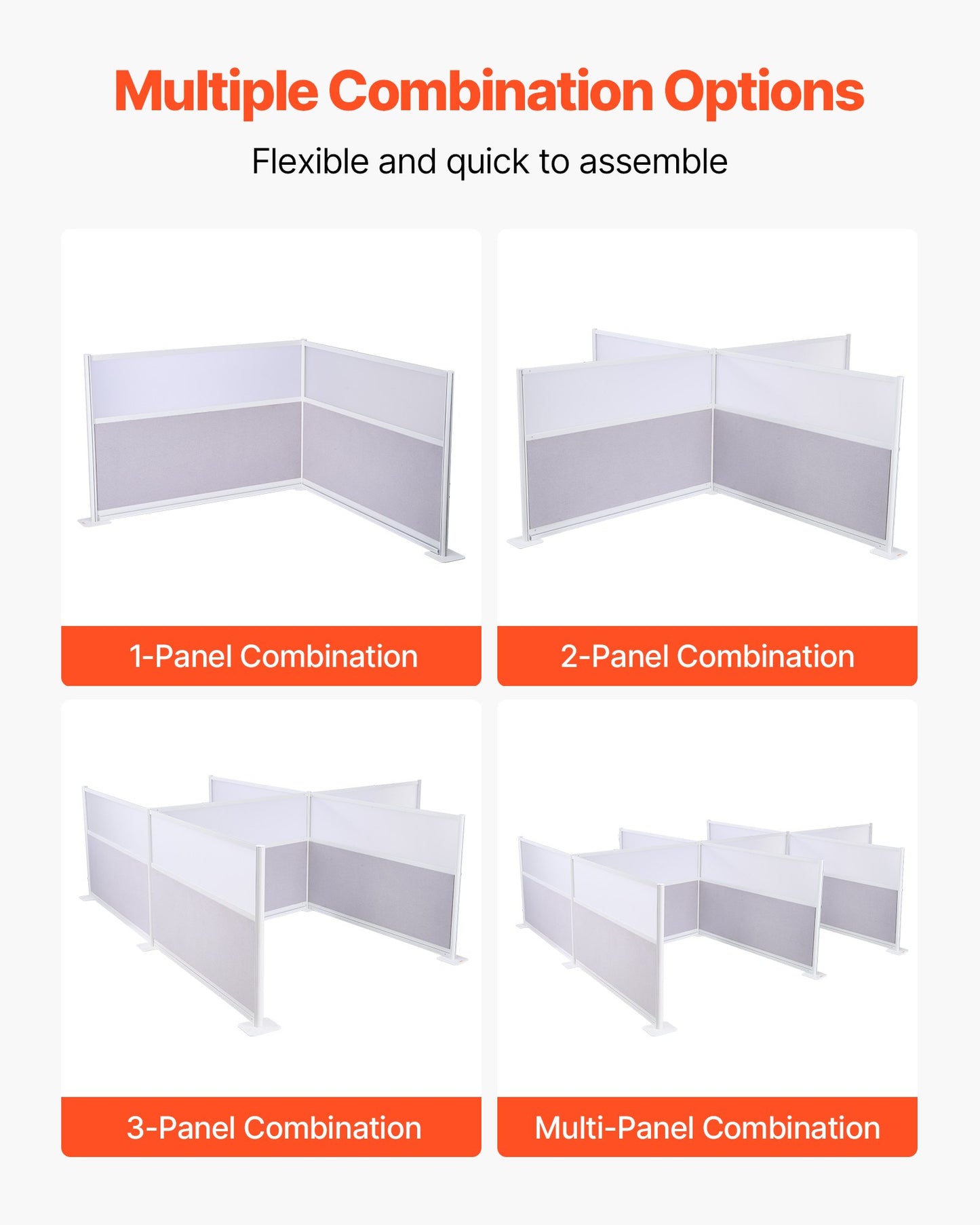 Office Divider Privacy Partitions, 2-Pack, 72" x 48" Room Divider Walls, PET Workstation Cubicle Partition with Frosted Acrylic Windows, Freestanding Privacy Panels for Office Library School