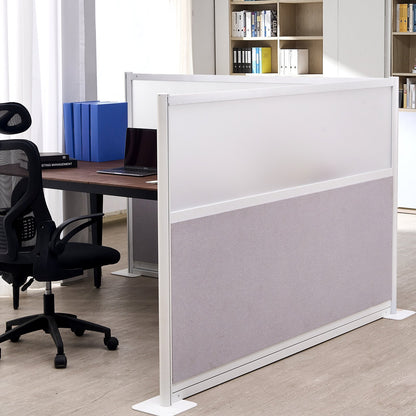 Office Divider Privacy Partitions, 2-Pack, 72" x 48" Room Divider Walls, PET Workstation Cubicle Partition with Frosted Acrylic Windows, Freestanding Privacy Panels for Office Library School