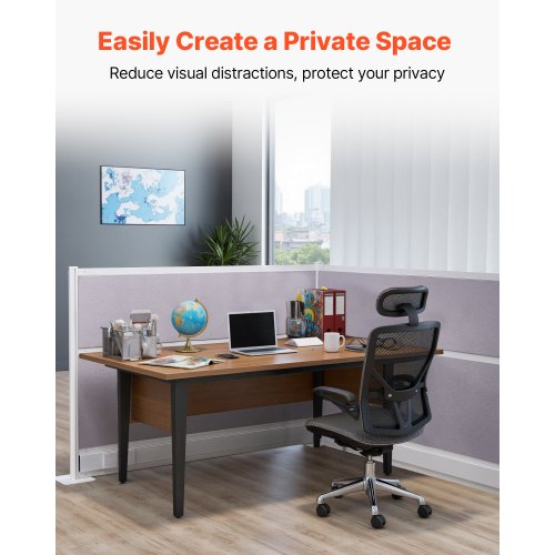 Kontorsavdelare, 2-pack, 1,83m x 1,22m rumsavdelare, PET-arbetsstationsbåsavdelare med uttagsskydd, fristående avskärmningar för kontor, bibliotek, skola |  EU