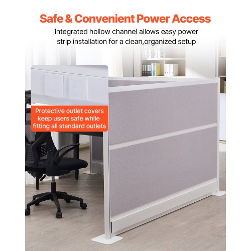 Kontorsavdelare, 2-pack, 1,83m x 1,22m rumsavdelare, PET-arbetsstationsbåsavdelare med uttagsskydd, fristående avskärmningar för kontor, bibliotek, skola |  EU