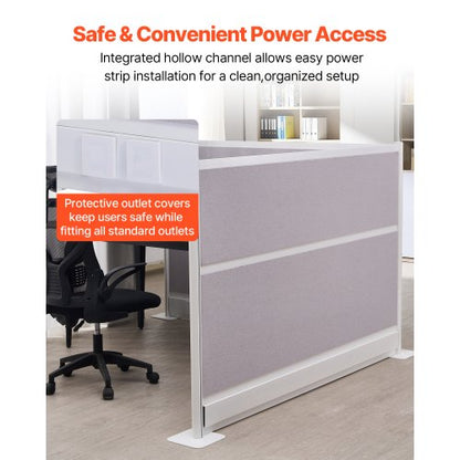 Kontorsavdelare, 2-pack, 1,83m x 1,22m rumsavdelare, PET-arbetsstationsbåsavdelare med uttagsskydd, fristående avskärmningar för kontor, bibliotek, skola |  EU