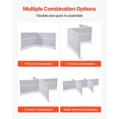 Kontorsavdelare, 2-pack, 1,83m x 1,22m rumsavdelare, PET-arbetsstationsbåsavdelare med uttagsskydd, fristående avskärmningar för kontor, bibliotek, skola |  EU