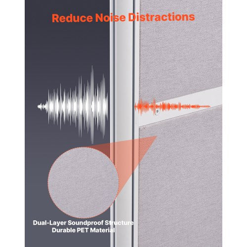 Kontorsavdelare, 2-pack, 1,83m x 1,22m rumsavdelare, PET-arbetsstationsbåsavdelare med uttagsskydd, fristående avskärmningar för kontor, bibliotek, skola |  EU