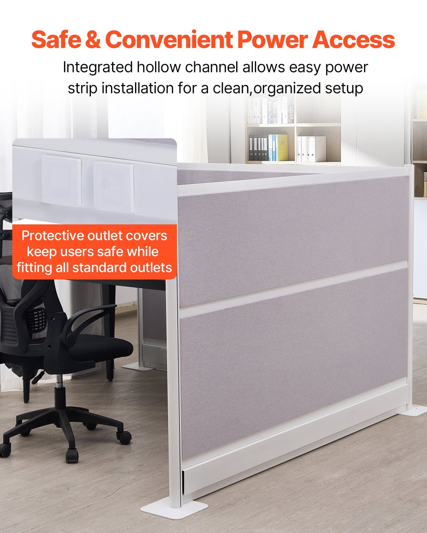 Office Divider Privacy Partitions, 2-Pack, 72" x 48" Room Divider Walls, PET Workstation Cubicle Partition with Outlet Covers, Freestanding Privacy Panels for Office Library School