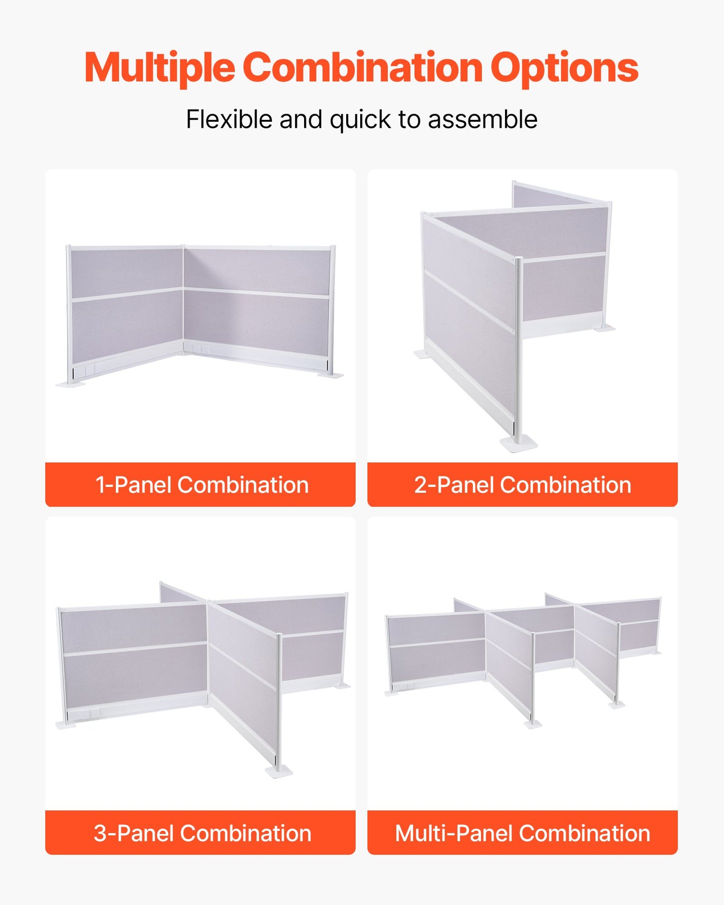 Office Divider Privacy Partitions, 2-Pack, 72" x 48" Room Divider Walls, PET Workstation Cubicle Partition with Outlet Covers, Freestanding Privacy Panels for Office Library School