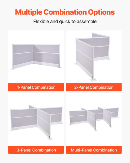Office Divider Privacy Partitions, 2-Pack, 72" x 48" Room Divider Walls, PET Workstation Cubicle Partition with Outlet Covers, Freestanding Privacy Panels for Office Library School