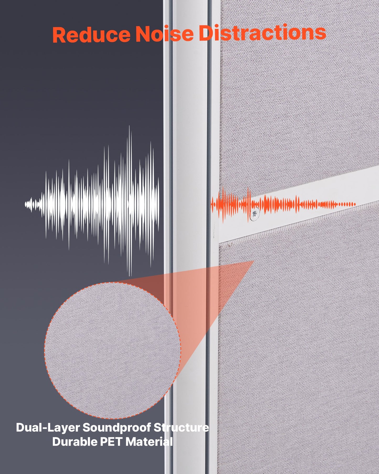 Office Divider Privacy Partitions, 2-Pack, 72" x 48" Room Divider Walls, PET Workstation Cubicle Partition with Outlet Covers, Freestanding Privacy Panels for Office Library School