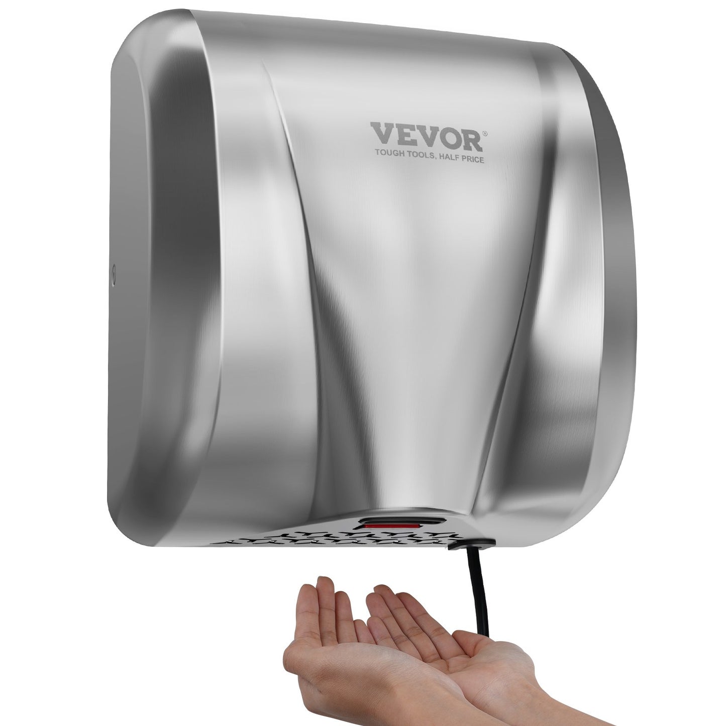 Heavy Duty Commercial Hand Dryer, 1300W Automatic High Speed Stainless Steel Warm Wind Hand Blower, 120V Plug In/Hardwired Two Power Options, Compliant for Industry Business Restrooms