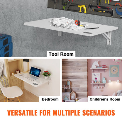 Wall Mounted Floating Folding Table Laptop Desk Home Office 23.62x15.75 Inch
