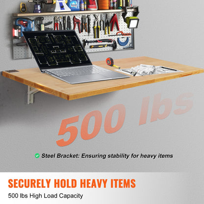 Wall Mounted Floating Folding Table Laptop Desk Home Office 47.24x19.69 Inch