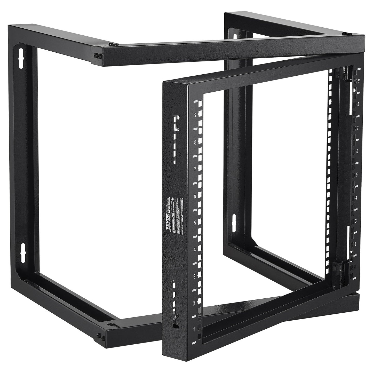9U Wall Mount Rack 150 lbs/68.04 kg Open Frame Server Network Rack Black