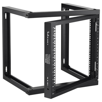 9U Wall Mount Rack 150 lbs/68.04 kg Open Frame Server Network Rack Black