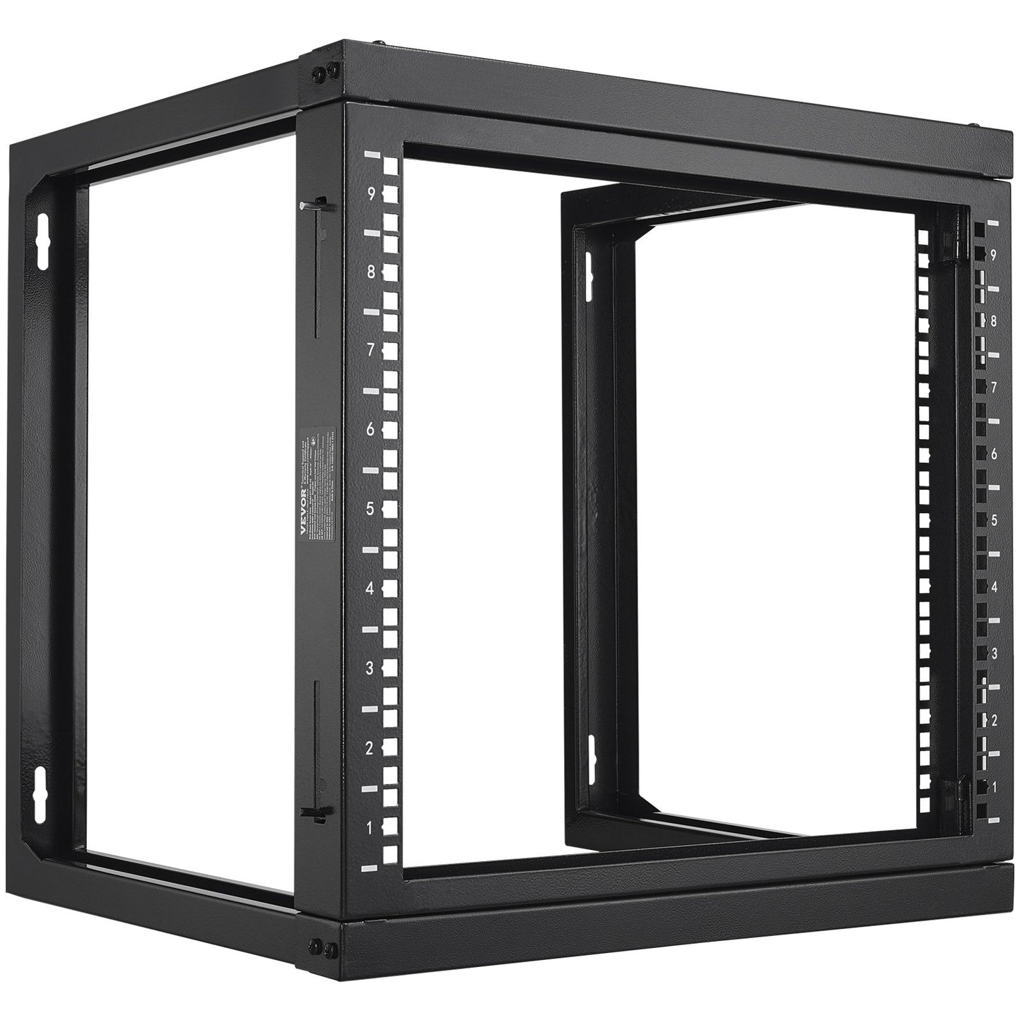 9U Wall Mount Rack 150 lbs/68.04 kg Open Frame Server Network Rack Black