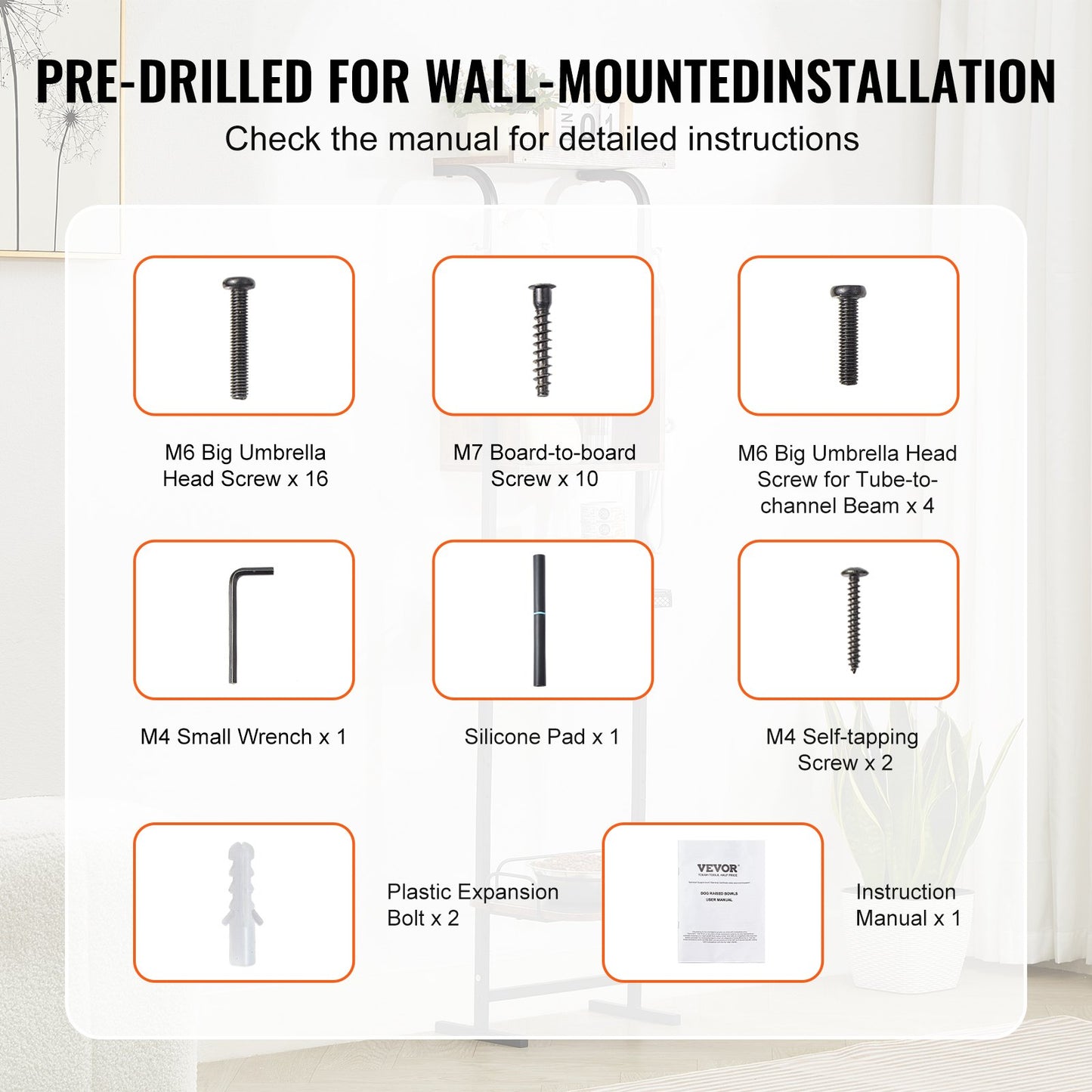 Pet Feeding Station with Dog Food Storage and Toy Organizer Raised Dog Bowls