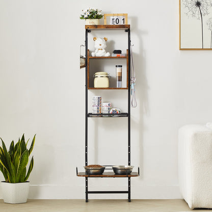 Pet Feeding Station with Dog Food Storage and Toy Organizer Raised Dog Bowls