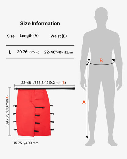 Chainsaw Chaps 39.7" Apron Style Chainsaw Safety Chaps Class B Large