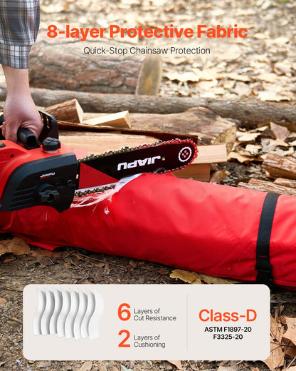 Apron Style Chainsaw Chaps, Class D, 8 Layers Chainsaw Pants with Adjustable Belt & Gear Pocket, Chain Saw Chaps for Men/Women, Chainsaw Safety Equipment for Loggers Forest Workers, Medium