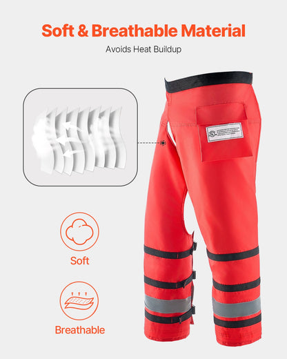 Apron Style Chainsaw Chaps, Class D, 8 Layers Chainsaw Pants with Adjustable Belt & Gear Pocket, Chain Saw Chaps for Men/Women, Chainsaw Safety Equipment for Loggers Forest Workers, Medium