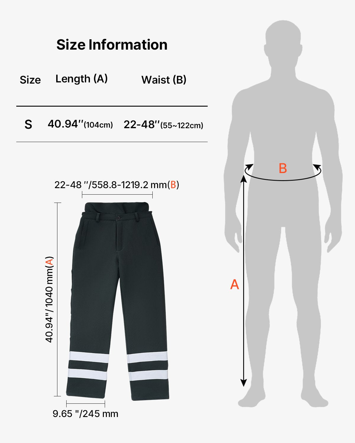 Chainsaw Chaps 40.9" Wrap Style Protective Chainsaw Pants 8 Layers Small