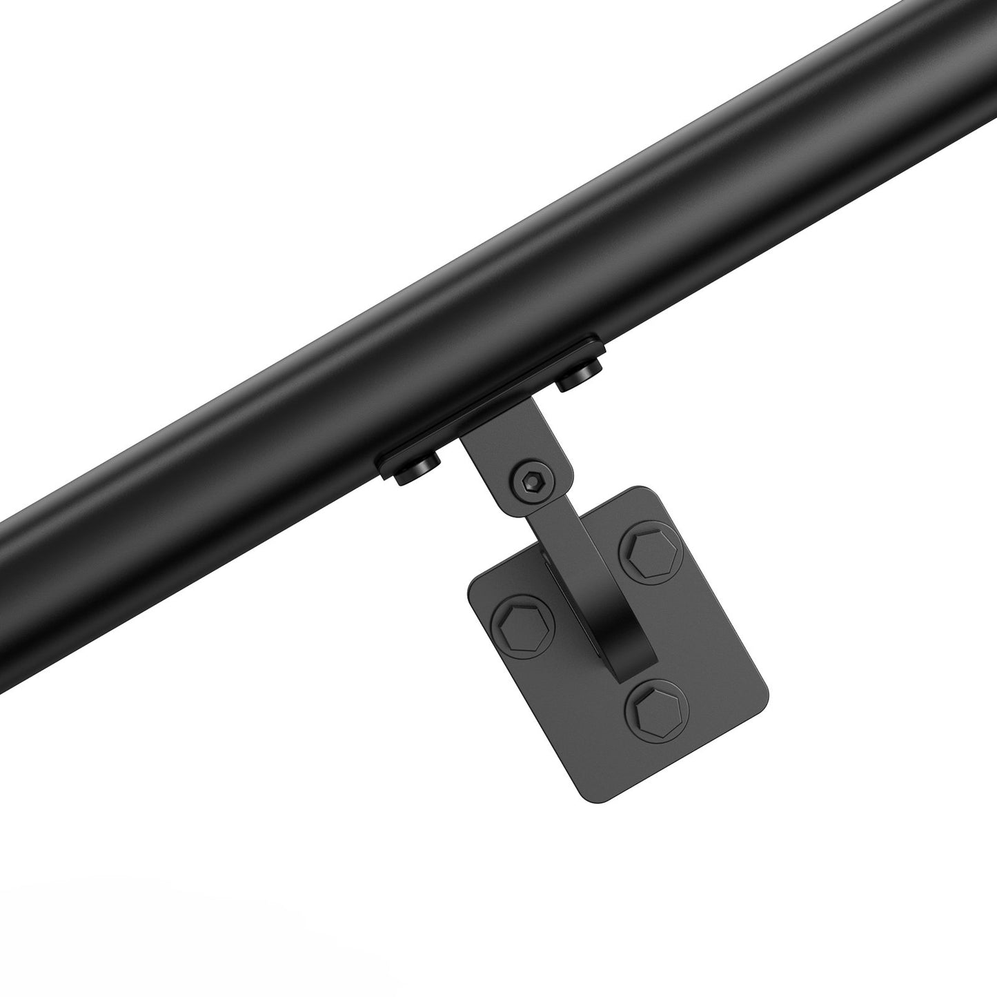 Wall Mounted Stair Handrail, 12ft Pipe Staircase Handrail, Black Galvanized Aluminum, 1.26 inch Pipe Diameter, Indoor&Outdoor Staircase Railing,Industrial Hand Rail for Steps,Security Baluster