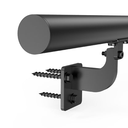 Wall Mounted Stair Handrail, 7ft Pipe Staircase Handrail, Black Galvanized Aluminum, 1.26 inch Pipe Diameter, Indoor&Outdoor Staircase Railing,Industrial Hand Rail for Steps,Security Baluster