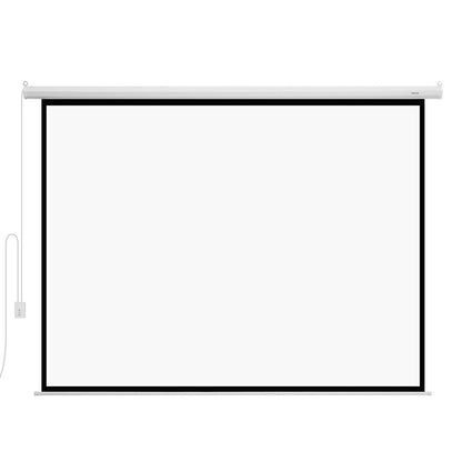 Motorized Projector Screen, 120 inch 4:3 1080 HD Electric Projector Screen, Wall Mounted Projection Dispaly Projector with Remote Control, Automatic Movie Screen for Family Home Office Theater