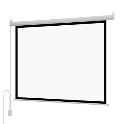 Motorized Projector Screen, 72 inch 4:3 1080 HD Electric Projection Screen, Wall Mounted Projection Dispaly Projector with Remote Control, Automatic Movie Screen for Family Home Office Theater