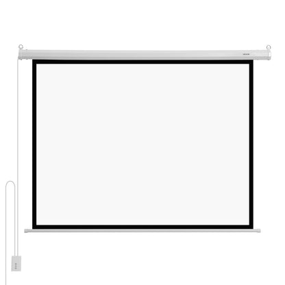Motorized Projector Screen, 72 inch 4:3 1080 HD Electric Projection Screen, Wall Mounted Projection Dispaly Projector with Remote Control, Automatic Movie Screen for Family Home Office Theater