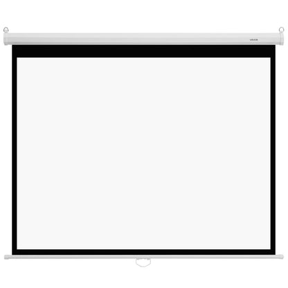 Manual Projector Screen, 72 inch 4:3 4K 1080 HD Retractable Pull Down Projector Screen, Wall Mounted Movie Projection with Pull Rope, Portable Display Projectoin for Family Home Office Theater