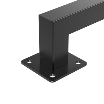 Wall Mounted Stair Handrail, 3ft Black Iron Staircase Handrail Indoor, 250lbs Load Capacity, Industrial Railing Hand Rail for Steps, Square Tube for Loft Porch Deck, 2 Sections