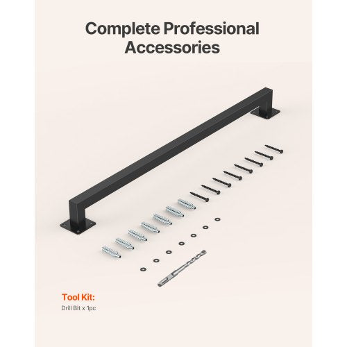 1215 mm wall mounted stair railing black iron 113 kg load square tube | EU