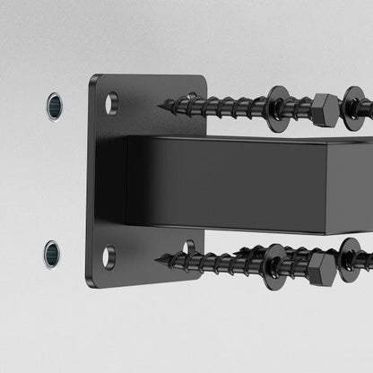 1215 mm wall mounted stair railing black iron 113 kg load square tube | EU