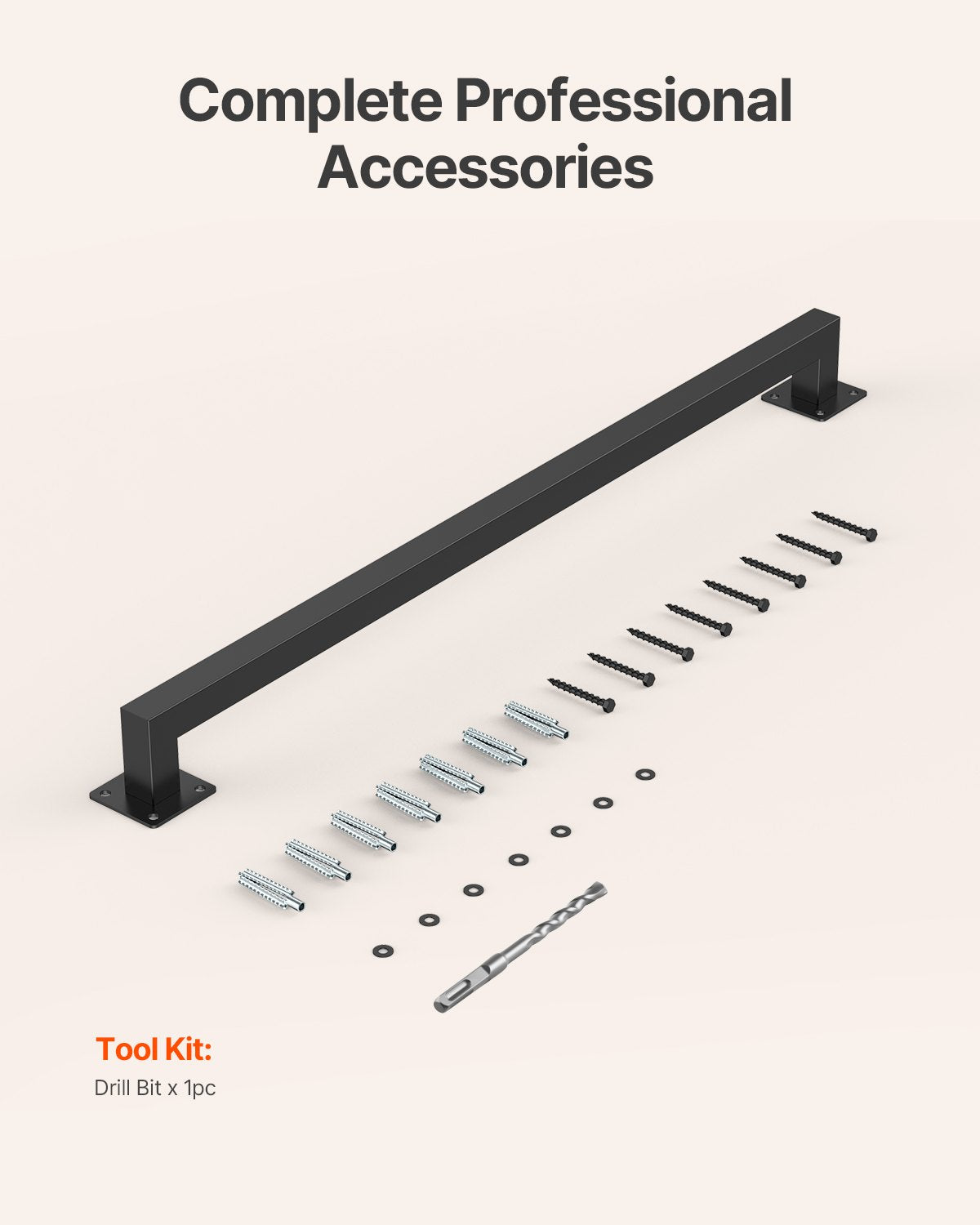 Wall Mounted Stair Handrail, 4ft Black Iron Staircase Handrail Indoor, 250lbs Load Capacity, Industrial Railing Hand Rail for Steps, Square Tube for Loft Porch Deck, 2 Sections