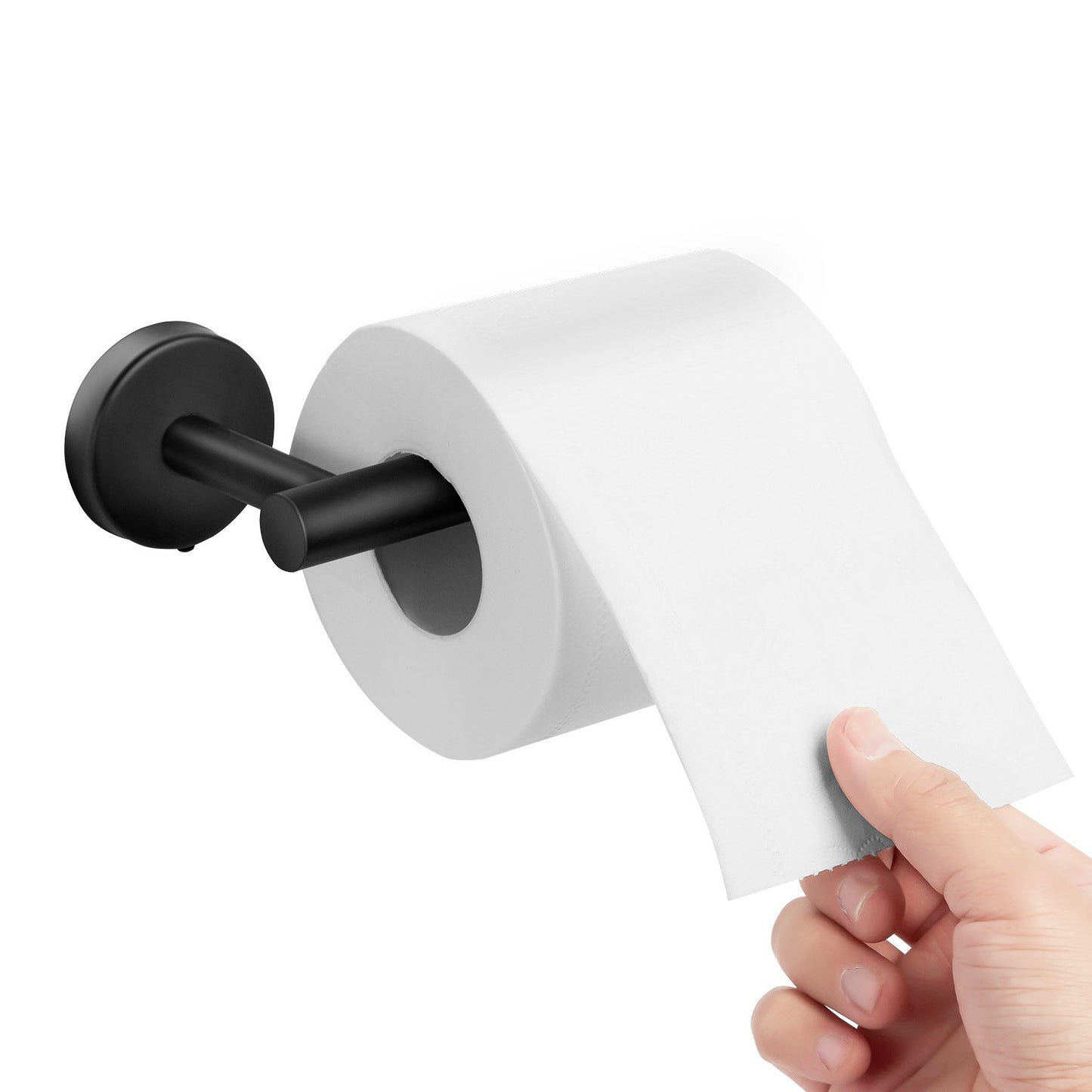 Toilet Paper Holder, Fits Mega Rolls Size, Premium Stainless Steel Rustproof Material, Wall Mounted with Screws, Toilet Roll Tissue Holder for Bathroom, Washroom, Kitchen, Matte Black