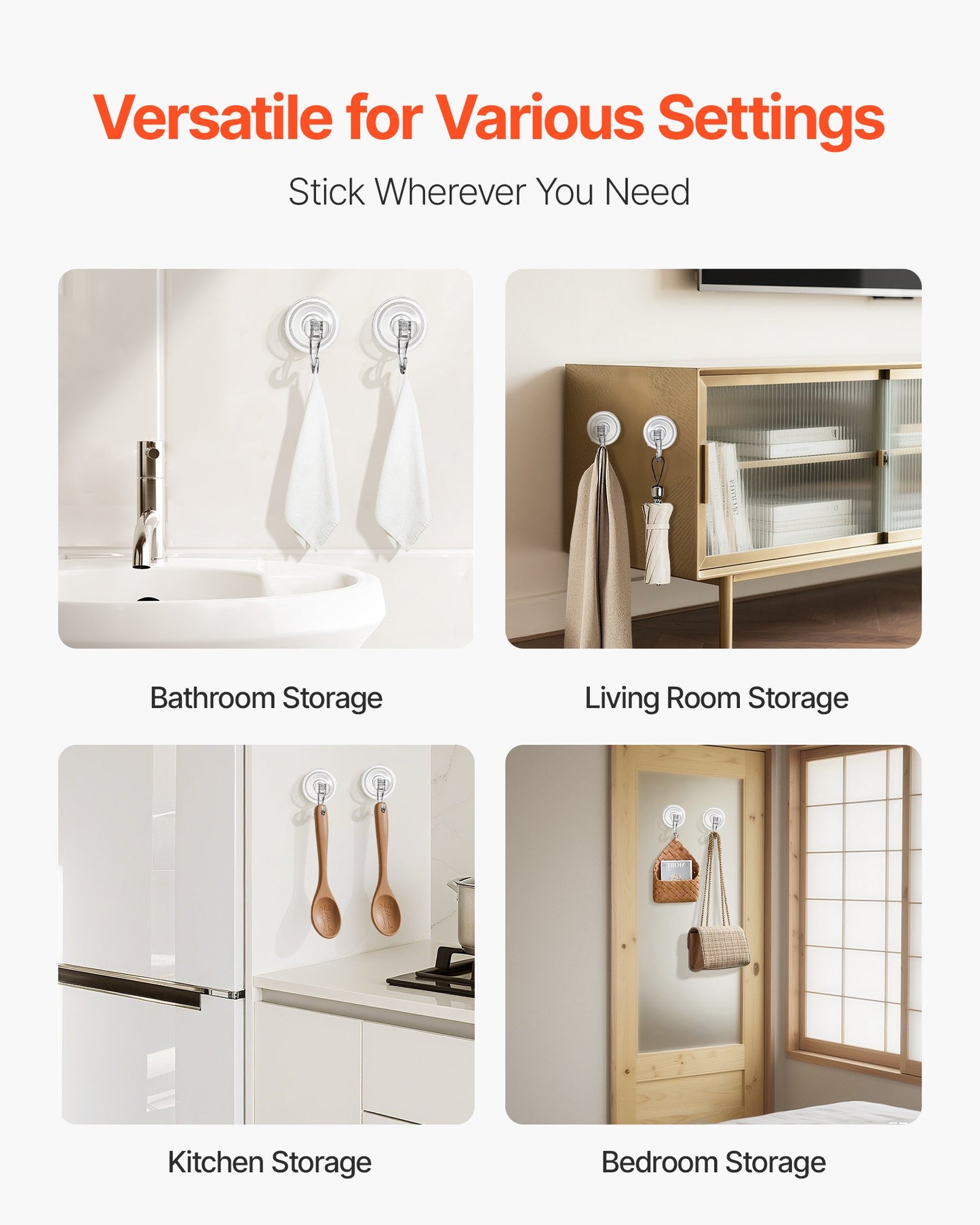 Suction Cup Hooks 6 Pack, 2.76 x 3.54 x 1.57 inch, 10 LBS Max Load Clear Shower Suction Cups, Strong and Reusable Heavy Duty Wall Holder, for Loofah, Towel, Glass, Window, Kitchen, Bathroom