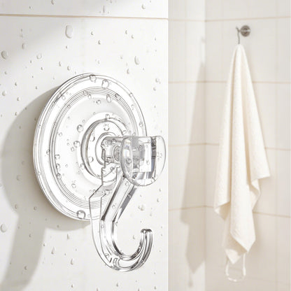 Suction Cup Hooks 6 Pack, 2.76 x 3.54 x 1.57 inch, 10 LBS Max Load Clear Shower Suction Cups, Strong and Reusable Heavy Duty Wall Holder, for Loofah, Towel, Glass, Window, Kitchen, Bathroom