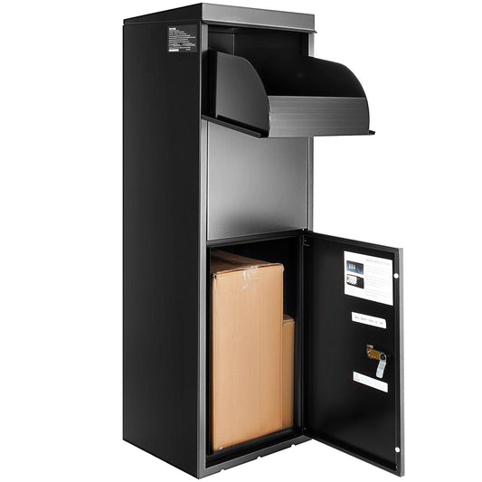 Paketleveranslådor för utvändigt 13,9"x11,6"x42", leveranslåda i galvaniserat stål för paket med kodat lås, stöldskydd, IPX3 vattentät paketförpackning för uteplats, veranda, trottoarkant