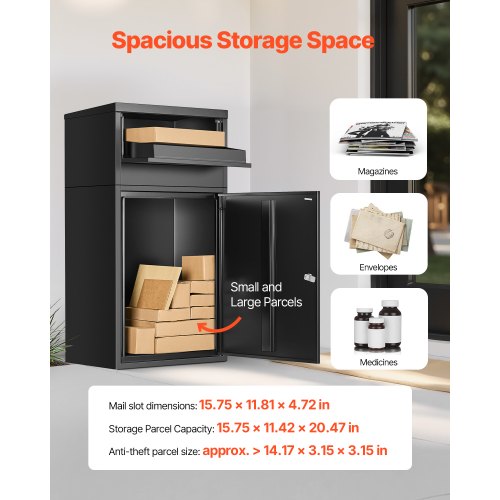 Paketboxen für den Außenbereich, abschließbare Paketbox, 35,8 Zoll | EU