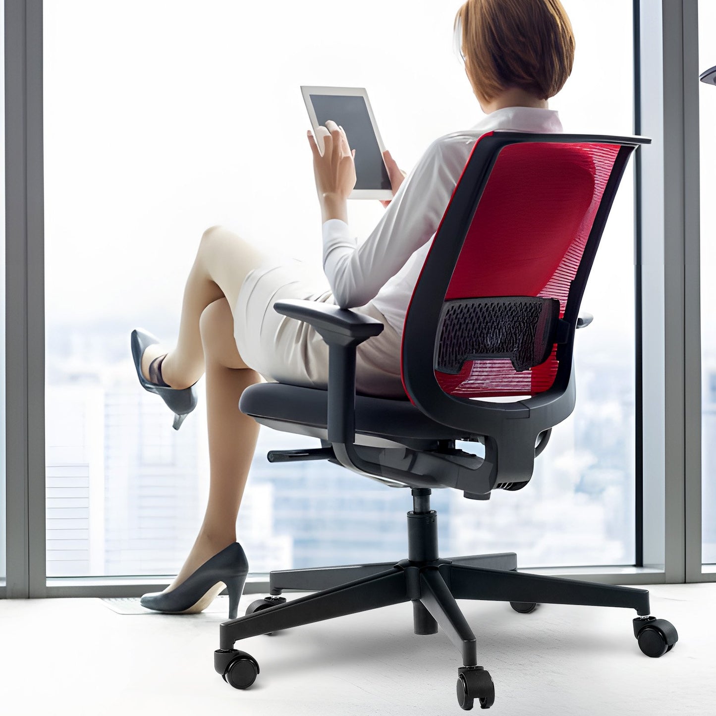 Office Chair Base Replacement, 28", 2500 lbs Static Load Capacity, Heavy Duty Universal Computer Desk Chair Stool Base Part with Reinforced Metal Legs, Desk Chair Base Replacement Parts, Black