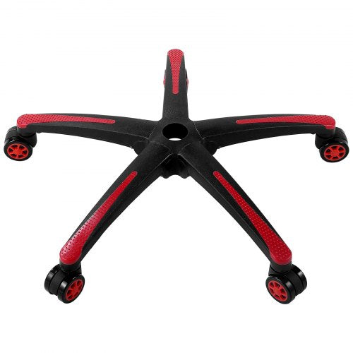 Office Chair Base Replacement, 28", 2500 lbs Static Load, Heavy Duty Universal Computer Desk Chair Stool Base Part with 5 Casters and Reinforced Legs, Desk Chair Base Replacement, Black + Red