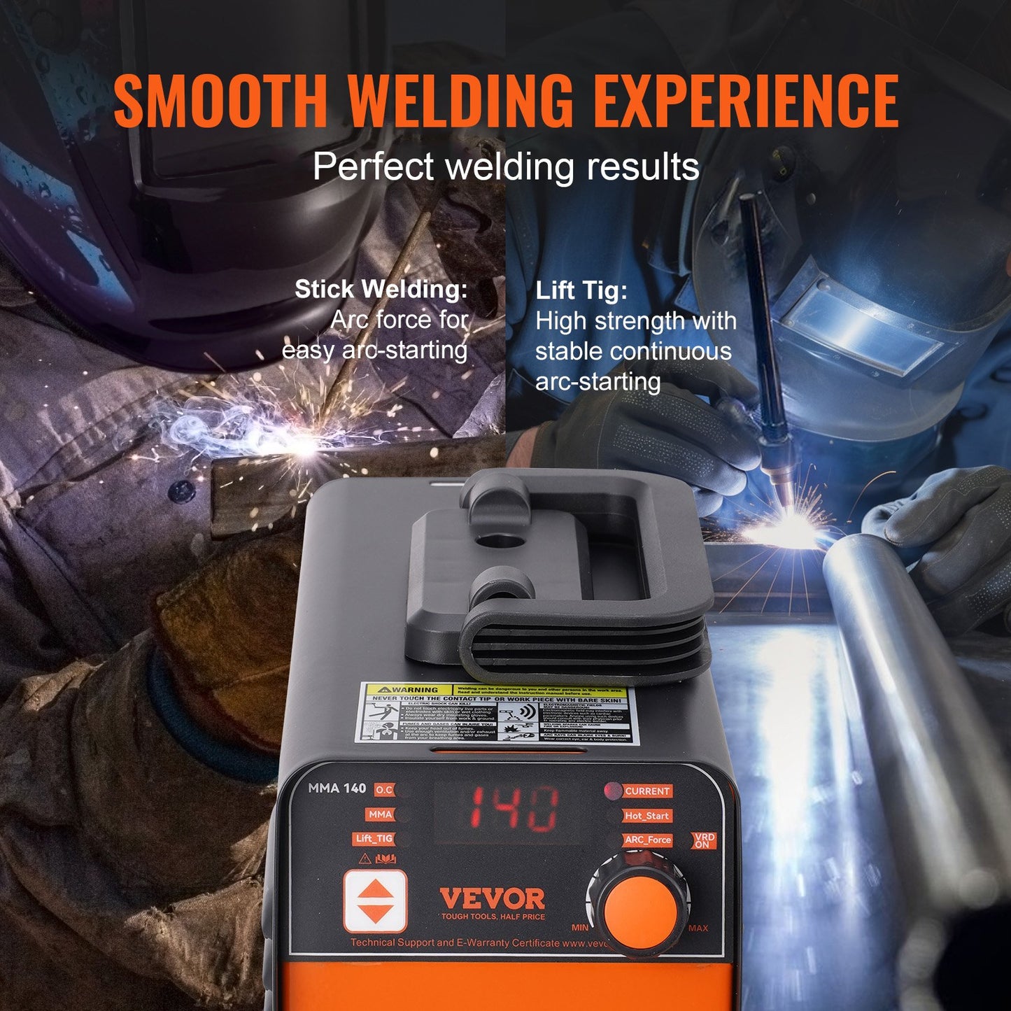 Stick Welder, 140A ARC/Lift TIG 2-IN-1 Welding Machine with IGBT Inverter 110V/220V Portable MMA Welder Machine with Hot Start, Arc force and Anti-Stick
