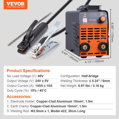 Stick Welder, 140A ARC/Lift TIG 2-IN-1 Welding Machine with IGBT Inverter 110V/220V Portable MMA Welder Machine with Hot Start, Arc force and Anti-Stick