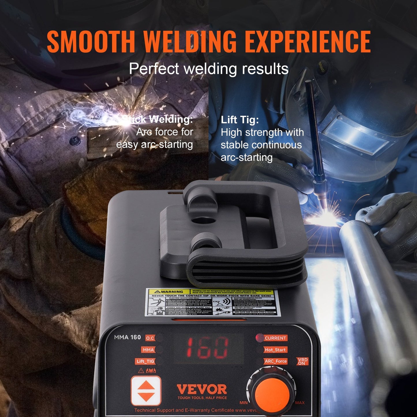 Stick Welder, 160A ARC/Lift TIG 2-IN-1 Welding Machine with IGBT Inverter 110V/220V Portable MMA Welder Machine with Hot Start, Arc force and Anti-Stick