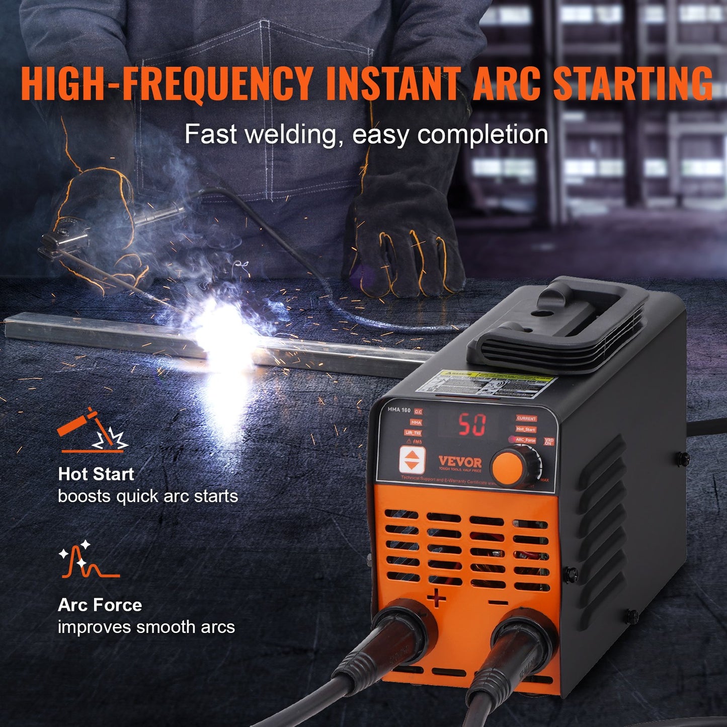 Stick Welder, 160A ARC/Lift TIG 2-IN-1 Welding Machine with IGBT Inverter 110V/220V Portable MMA Welder Machine with Hot Start, Arc force and Anti-Stick