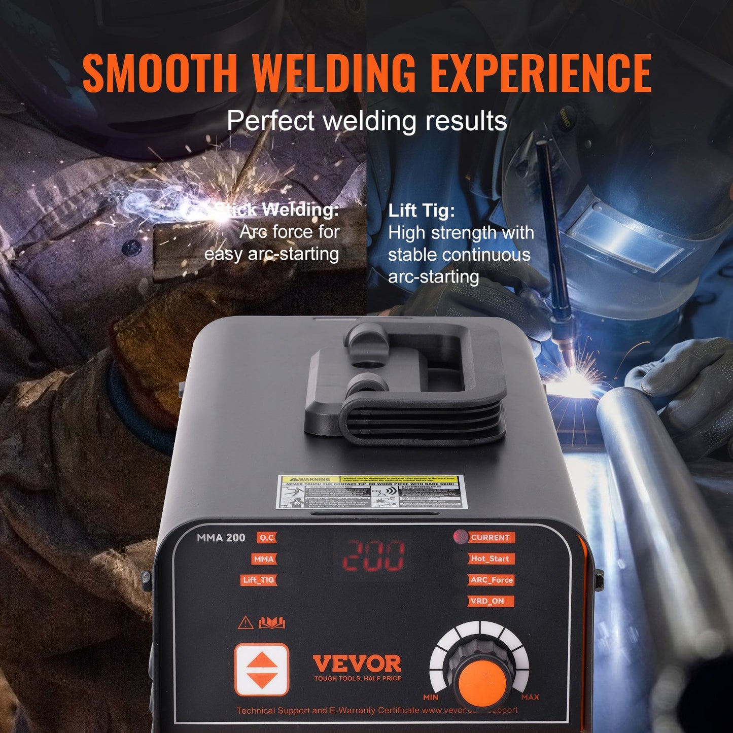Stick Welder, 200A ARC/Lift TIG 2-IN-1 Welding Machine with IGBT Inverter 110V/220V Portable MMA Welder Machine with Hot Start, Arc force and Anti-Stick
