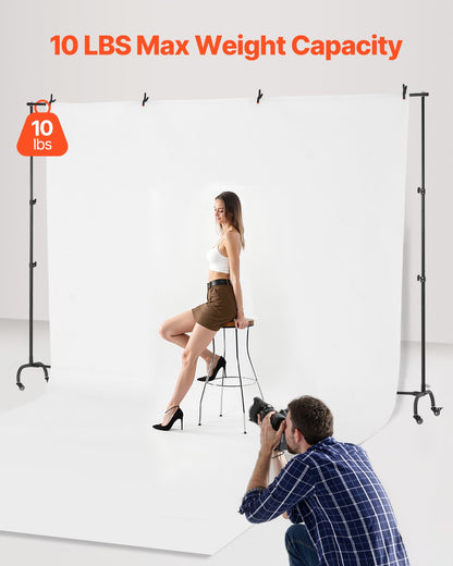 Backdrop Stand Flyttbart Stand Kit 7 x 10 ft för Party & Photo Video Studio