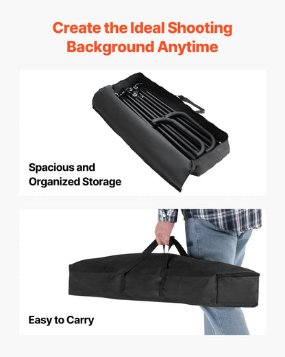 Backdrop Stand Flyttbart Stand Kit 7 x 10 ft för Party & Photo Video Studio