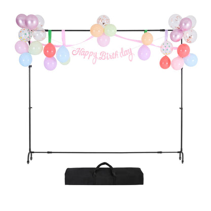 Backdrop Stand with Wheels, 7 x 10 ft Adjustable Photo Backdrop Stand Kit, Moveable Background Backdrop Stand, Heavy Duty Projector Screen Stand, for Wedding, Photo Studio & Party