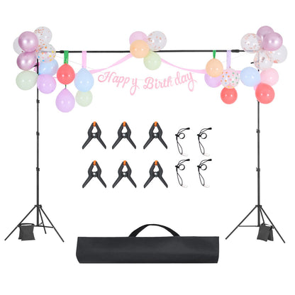 Backdrop Stand, 8.5 x 10 ft Adjustable Photo Backdrop Stand Kit, Portable Background Backdrop Stand with 2 Tripods, Heavy Duty Projector Screen Stand, for Wedding, Photo Video Studio & Party